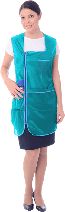 Халат ЗОЛУШКА нейлоновый, бирюза, на молнии